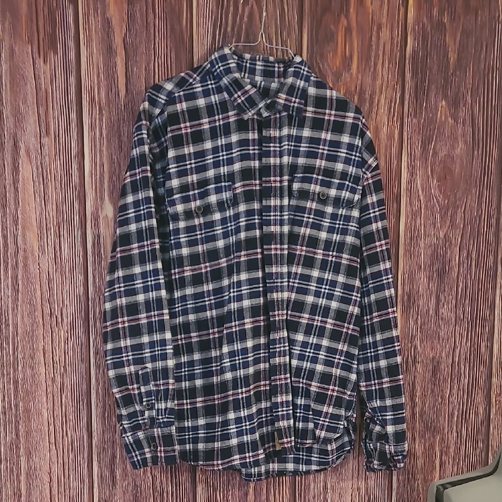 Jachs Navy and Red Plaid Shirt